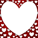 Gimtadienio atvirukai Atvirukas su didele širdimi ir daug mažesnių širdelių aplink ją