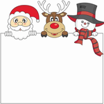 Kalėdiniai atvirukai el. paštu Atvirukas su kalėdų seneliu, elniu ir seniu besmegeniu