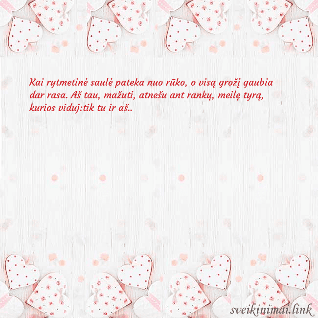 Atvirukas su baltomis širdelėmis