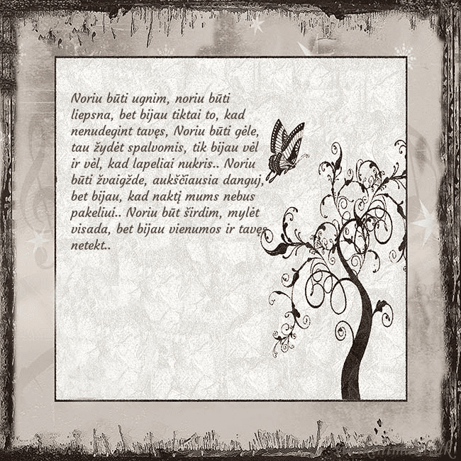 Nostalgiškas atvirukas Noriu būti ugnim, noriu būti liepsna, bet bijau ti Nostalgiškas atvirukas