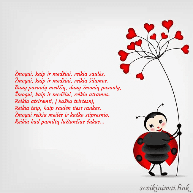 Atvirukas su boruže Žmogui, kaip ir medžiui, reikia saulės,
Žmogui, ka Atvirukas su boruže