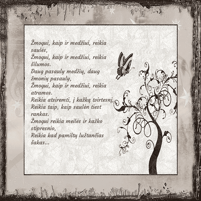Nostalgiškas atvirukas Žmogui, kaip ir medžiui, reikia saulės,
Žmogui, ka Nostalgiškas atvirukas