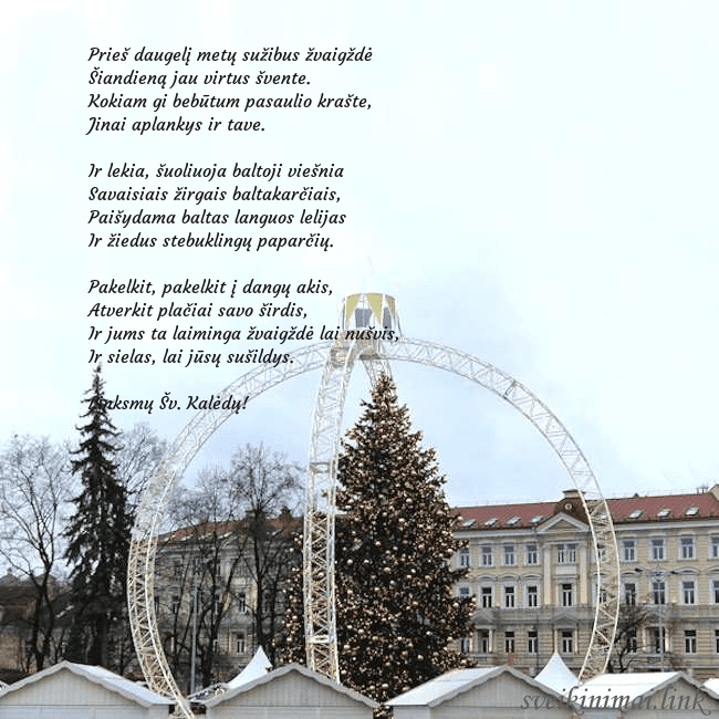 Kalėdos Vilniuje 2024 Prieš daugelį metų sužibus žvaigždė
Šiandieną jau Kalėdos Vilniuje 2024