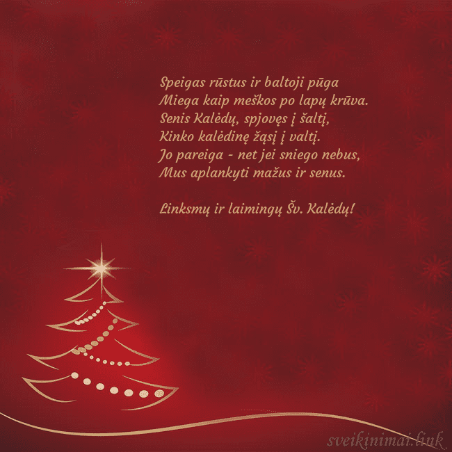 Raudonas kalėdinis atvirukas su auksine eglute Speigas rūstus ir baltoji pūga
Miega kaip meškos Raudonas kalėdinis atvirukas su auksine eglute
