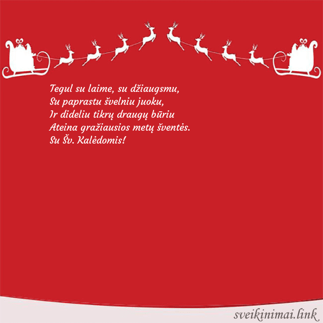 Naujametinis atvirukas raudonas