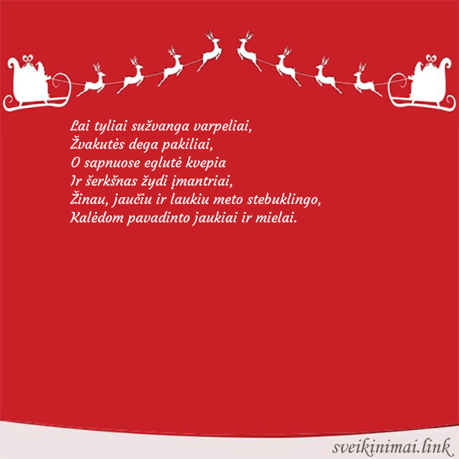 Naujametinis atvirukas raudonas Lai tyliai sužvanga varpeliai,
Žvakutės dega pakil Naujametinis atvirukas raudonas
