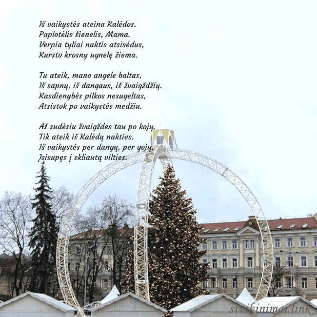 Kalėdos Vilniuje 2024 Iš vaikystės ateina Kalėdos.
Paplotėlis šienelis, Kalėdos Vilniuje 2024