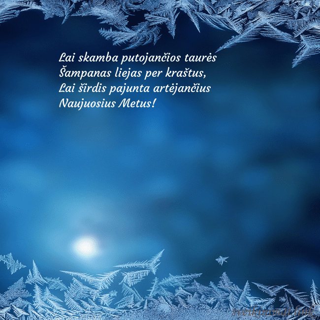 Žiemos speigas Lai skamba putojančios taurės
Šampanas liejas per Žiemos speigas