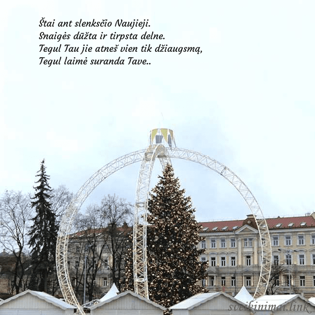 Kalėdos Vilniuje 2024 Štai ant slenksčio Naujieji.
Snaigės dūžta ir tirp Kalėdos Vilniuje 2024