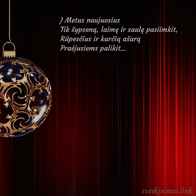 Raudonas atvirukas su prabangiu eglutės žaisliuku