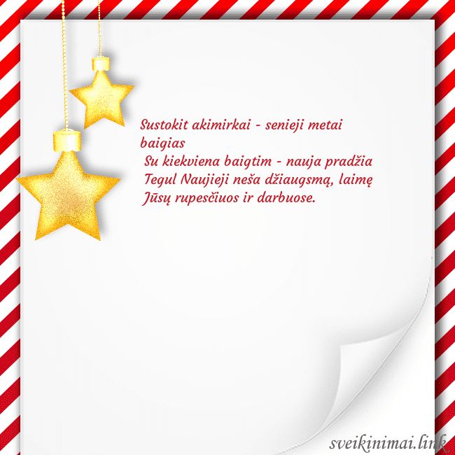 Kalėdinis atvirukas su žvaigždutėmis