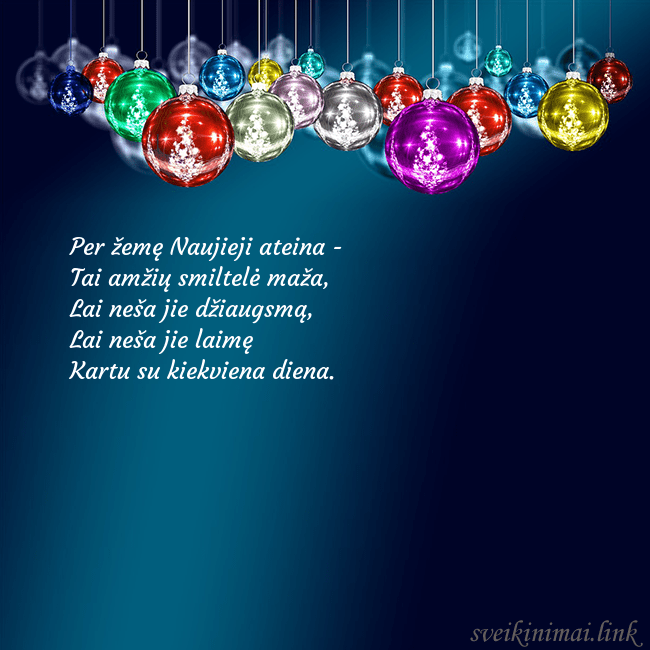 Mėlynas atvirukas su kalėdinės eglutės žaisliukais Per žemę Naujieji ateina -
Tai amžių smiltelė maž Mėlynas atvirukas su kalėdinės eglutės žaisliukais