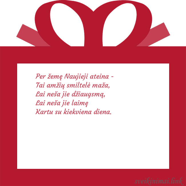 Atvirukas - raudona dovana Per žemę Naujieji ateina -
Tai amžių smiltelė maž Atvirukas - raudona dovana