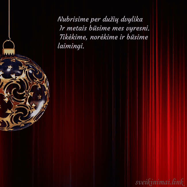Raudonas atvirukas su prabangiu eglutės žaisliuku