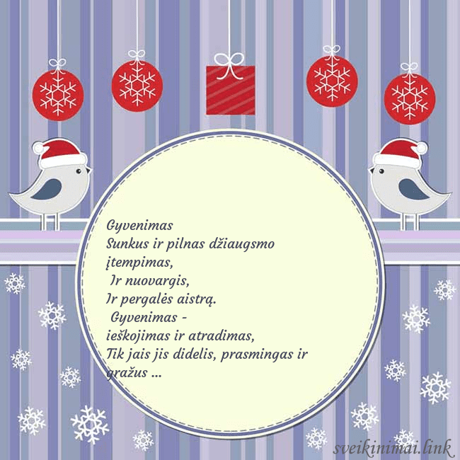 Atvirukas su kalėdiniais paukšteliais