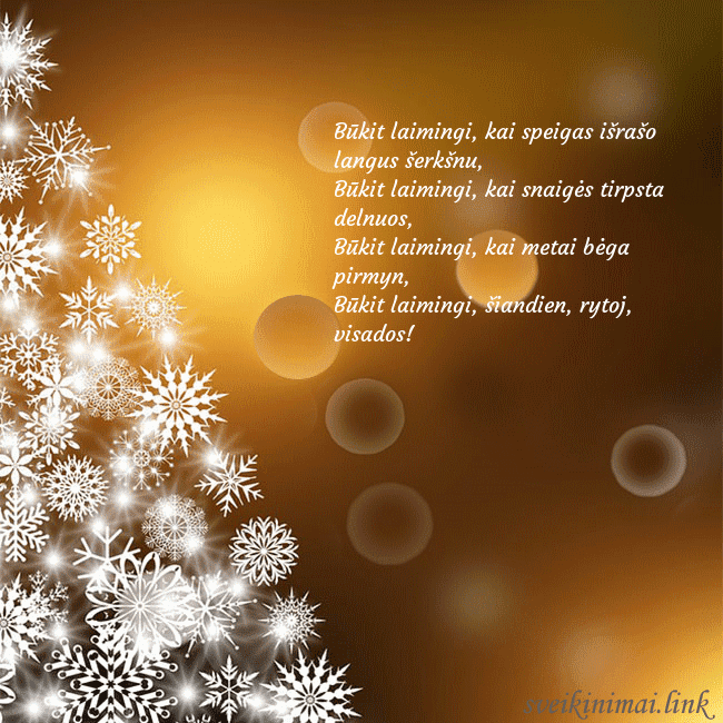 Auksu spindintis kalėdinis atvirukas