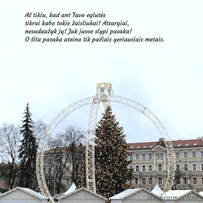 Kalėdos Vilniuje 2024 Aš tikiu, kad ant Tavo eglutės
tikrai kabo tokie Kalėdos Vilniuje 2024