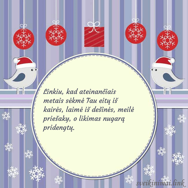 Atvirukas su kalėdiniais paukšteliais