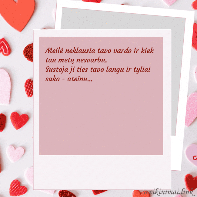 Valentino dienos animuotas atvirukas Meilė neklausia tavo vardo ir kiek tau metų nesvar Valentino dienos animuotas atvirukas