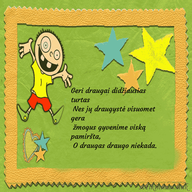 Smagus atvirukas su karpiniais ir juokingu berniuku Geri draugai didžiausias turtas
Nes jų draugystė Smagus atvirukas su karpiniais ir juokingu berniuku