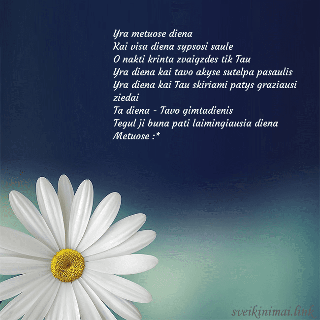 Gimtadienio atvirukas su didele ramune