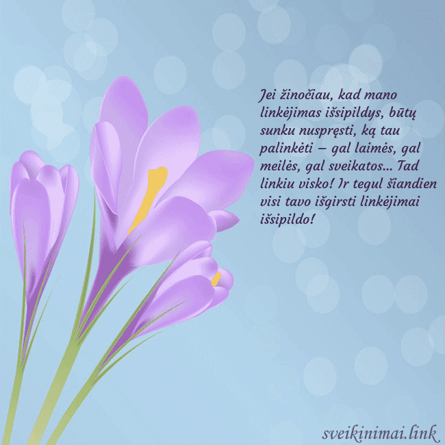 Atvirukas su kroku Jei žinočiau, kad mano linkėjimas išsipildys, būtų Atvirukas su kroku
