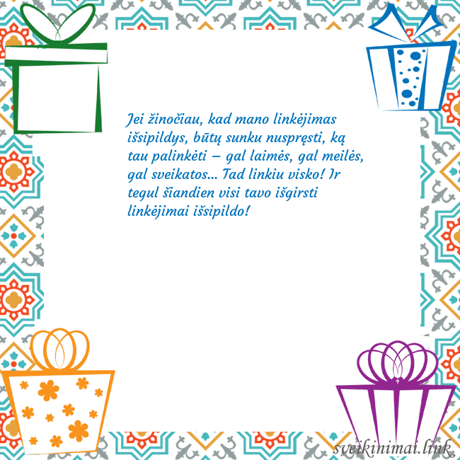 Šventinis atvirukas su dovanomis