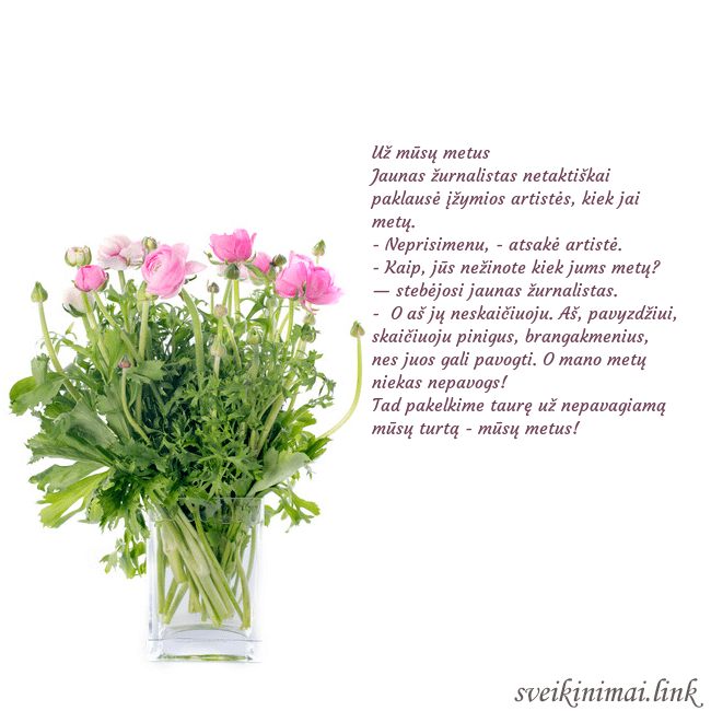 Atvirukas su gėlėmis vazoje