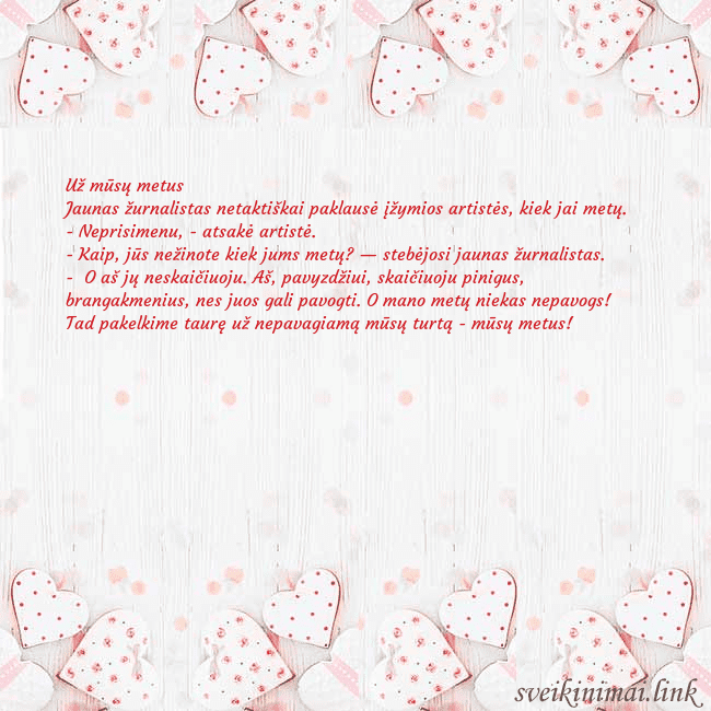 Atvirukas su baltomis širdelėmis