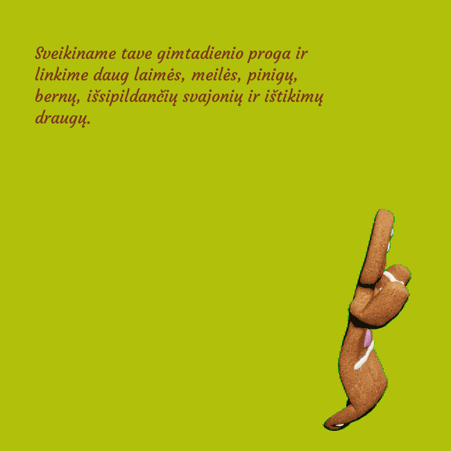 Elektroninis animuotas atvirukas su šokančiu meduoliu Sveikiname tave gimtadienio proga ir linkime daug Elektroninis animuotas atvirukas su šokančiu meduoliu