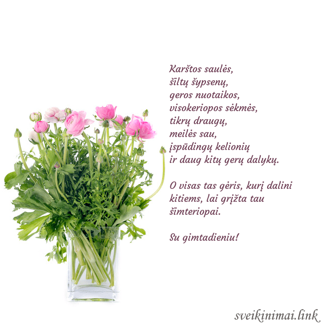 Atvirukas su gėlėmis vazoje