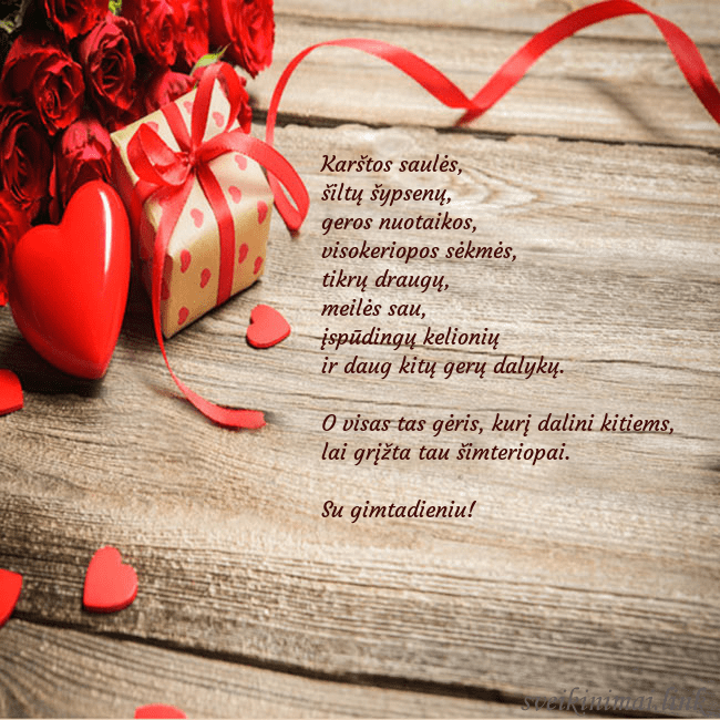 Atvirukas su raudona širdele