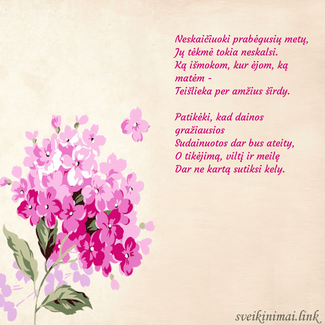 Gimtadienio atvirukas su piešta hortenzija