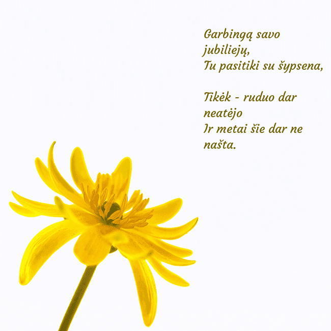 Atvirukas su geltona gėle