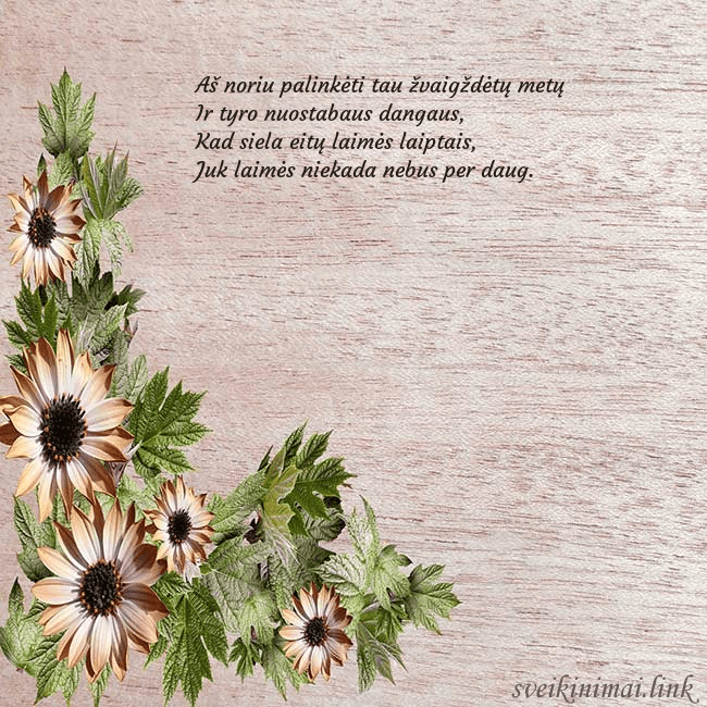 Gimtadienio atvirukas su rusvomis gėlėmis Aš noriu palinkėti tau žvaigždėtų metų
Ir tyro nu Gimtadienio atvirukas su rusvomis gėlėmis