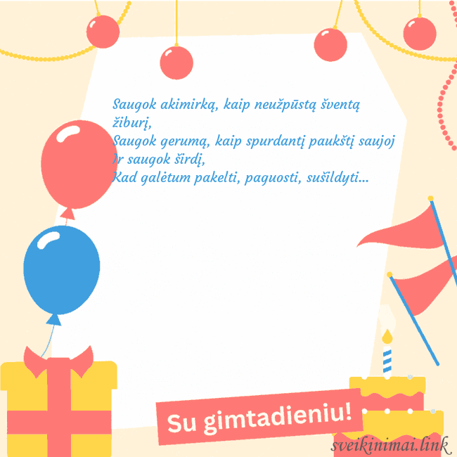 Animuotas gimtadienio atvirukas su tortu Saugok akimirką, kaip neužpūstą šventą žiburį,
Sa Animuotas gimtadienio atvirukas su tortu