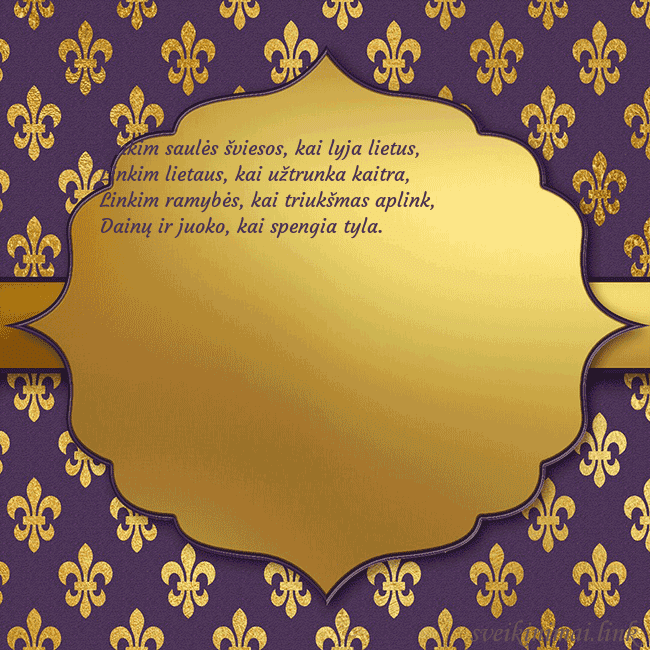 Solidus violetinis gimtadienio atvirukas Linkim saulės šviesos, kai lyja lietus,
Linkim li Solidus violetinis gimtadienio atvirukas