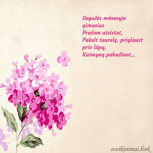 Gimtadienio atvirukas su piešta hortenzija Gegužės mėnesyje gimusius
Prašom atsistot,
Pakelt Gimtadienio atvirukas su piešta hortenzija