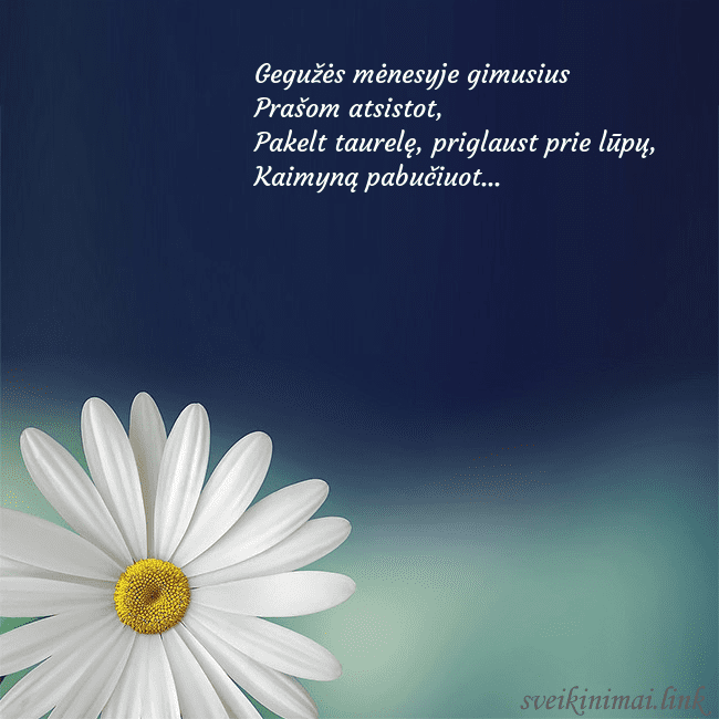 Gimtadienio atvirukas su didele ramune Gegužės mėnesyje gimusius
Prašom atsistot,
Pakelt Gimtadienio atvirukas su didele ramune