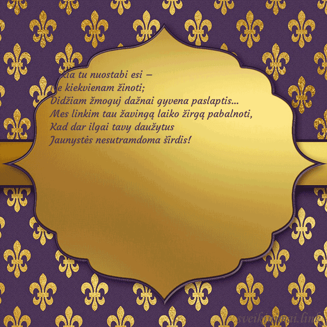 Solidus violetinis gimtadienio atvirukas