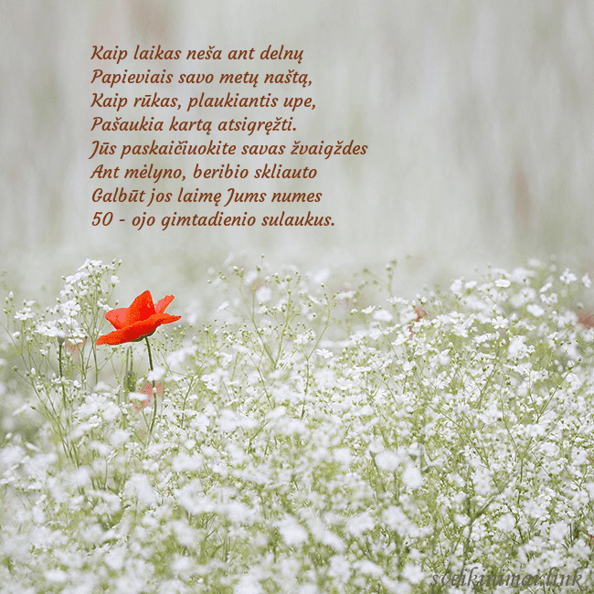 Elektroninis gimtadienio atvirukas su baltomis gėlėmis Kaip laikas neša ant delnų
Papieviais savo metų Elektroninis gimtadienio atvirukas su baltomis gėlėmis