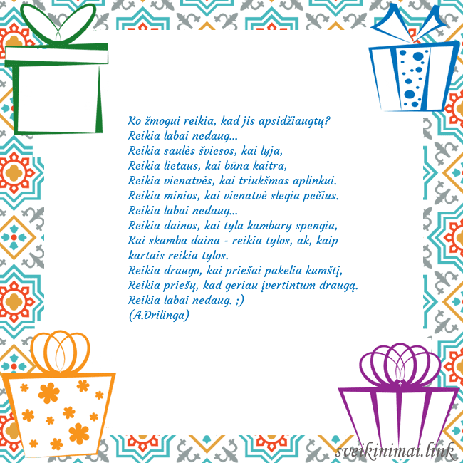 Šventinis atvirukas su dovanomis