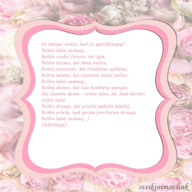 Gimtadienio atvirukas - rožinis rėmelis