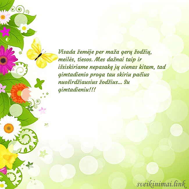 Atvirukas su drugeliais ir gėlėmis