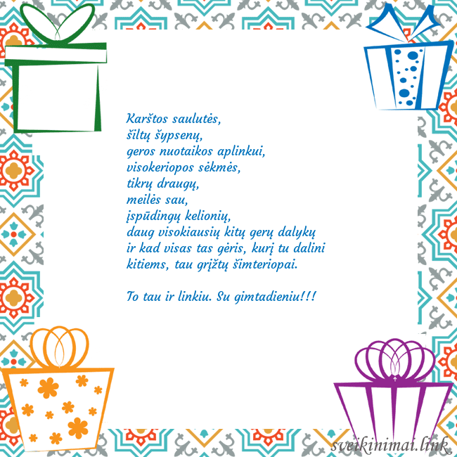 Šventinis atvirukas su dovanomis