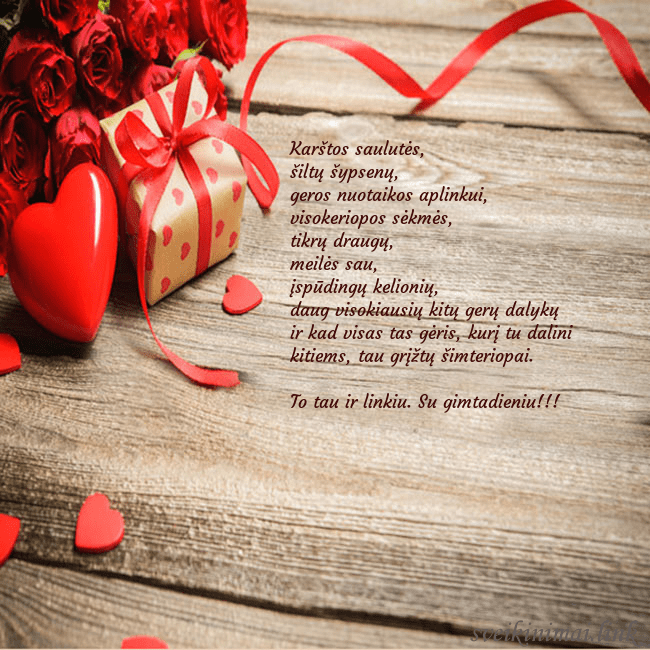 Atvirukas su raudona širdele