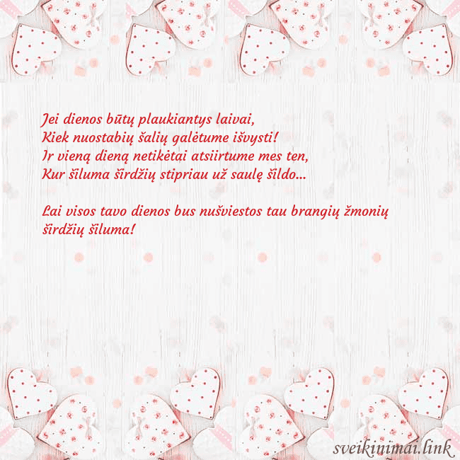 Atvirukas su baltomis širdelėmis