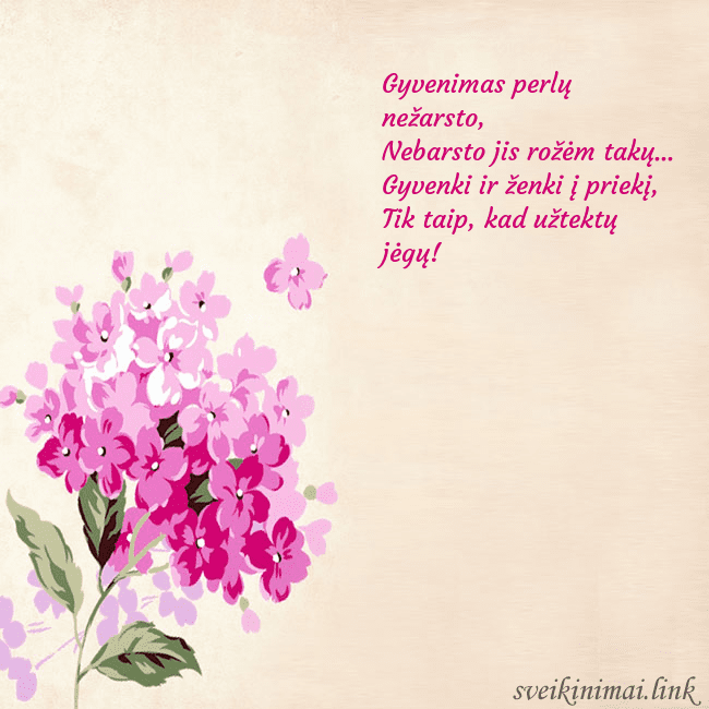 Gimtadienio atvirukas su piešta hortenzija