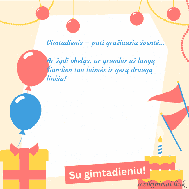 Animuotas gimtadienio atvirukas su tortu Gimtadienis – pati gražiausia šventė...
Ar žydi Animuotas gimtadienio atvirukas su tortu