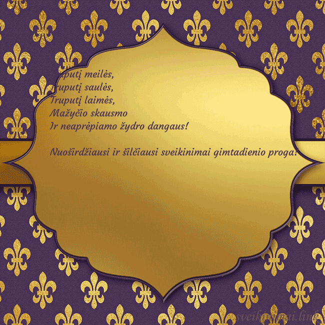 Solidus violetinis gimtadienio atvirukas Truputį meilės,
Truputį saulės,
Truputį laimės, Solidus violetinis gimtadienio atvirukas